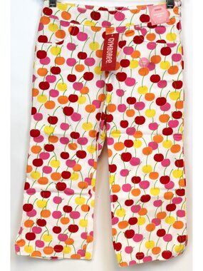 2008 Gymboree Cherry Baby Print Capri Pants sz 10 Adjustable Waist Summer Pocket